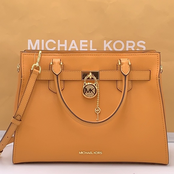 Michael Kors Hamilton Meidum Satchel Shoulder Crossbody Bag CIDER COLOR - Picture 2 of 14